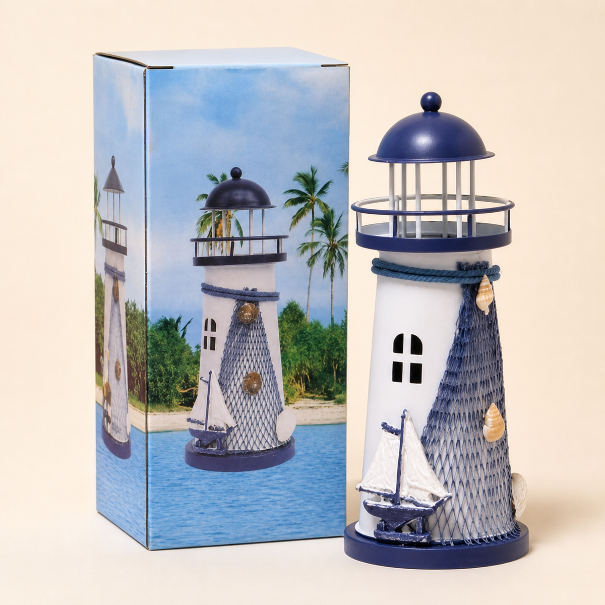 Resto Glow AI product image 2026-08-03 — clean background — Lighthouse decor garden statue Mediterranean decor