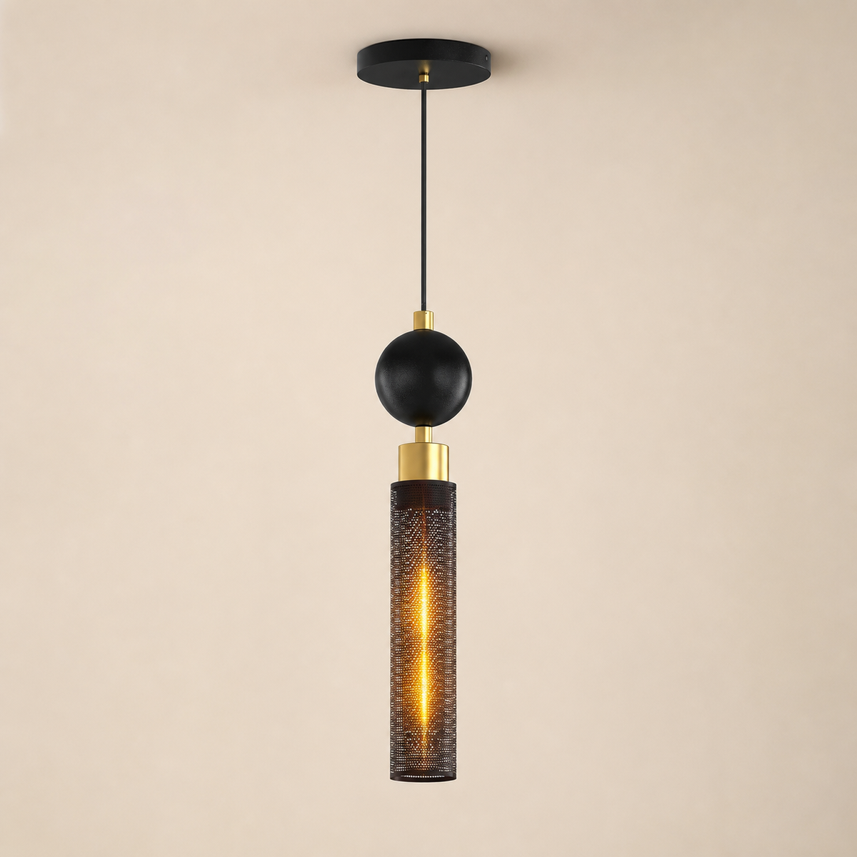Resto Glow AI product image 2026-08-03 — clean background — Modern Black Wrought Iron Pendant for Restaurant Kitchen Islands