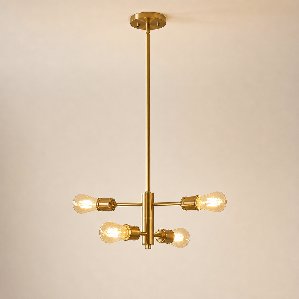 Resto Glow AI product image 2026-08-03 — clean background — Modern Gold Trellis 4-Light Chandelier for Restaurant Dining Rooms and Kitchens