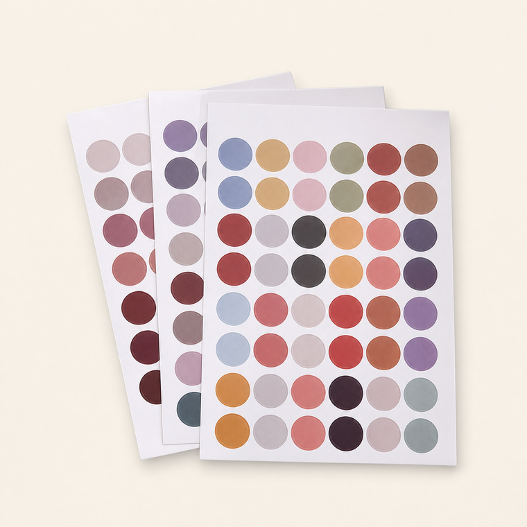 Resto Glow AI product image 2026-08-03 — clean background — Modern Minimalist Morandi Color Dot 48-Piece Self-Adhesive Wall Sticker Set For Café & Dining Room