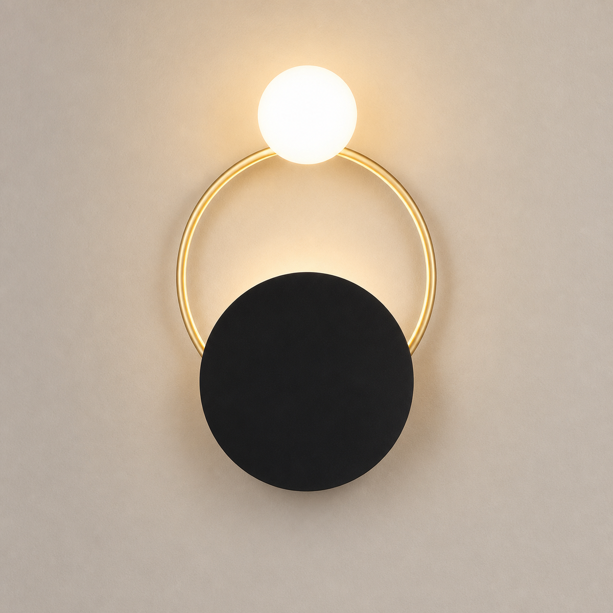 Resto Glow AI product image 2026-08-02 — clean background — Post-Modern Ring Wall Lamp for Restaurant Feature Walls