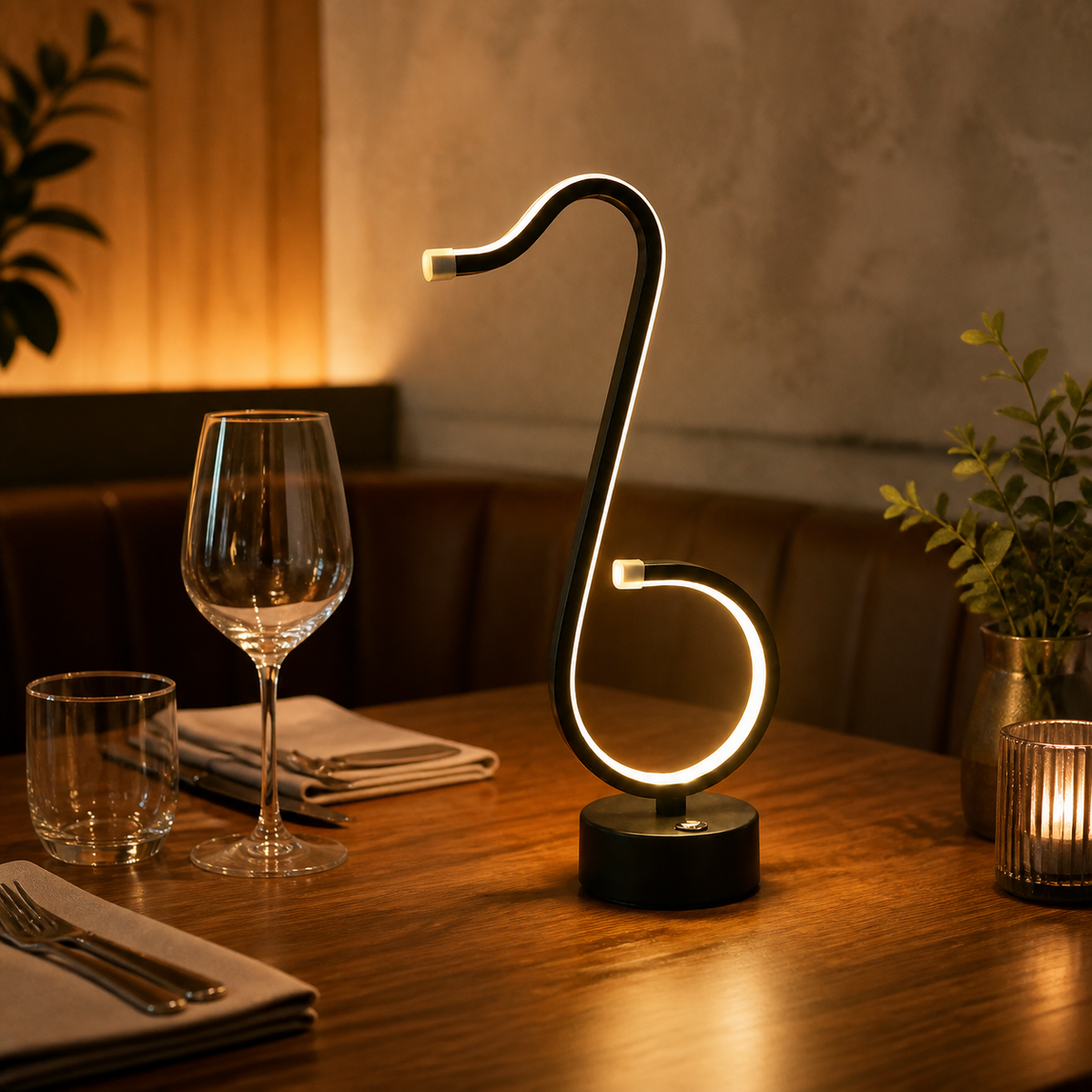 Resto Glow AI product image 2026-08-03 — restaurant view — Rechargeable LED Bar Table Lamp Desktop Lamp Creative Restaurant Clearing