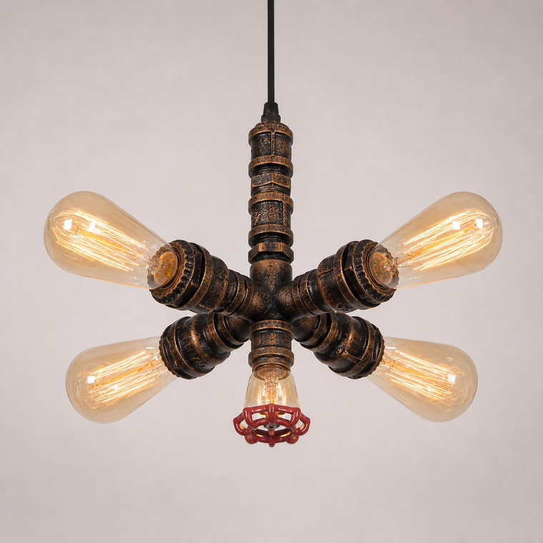 Resto Glow AI product image 2026-08-02 — clean background — Retro Industrial Pipe Light for Restaurant Bars