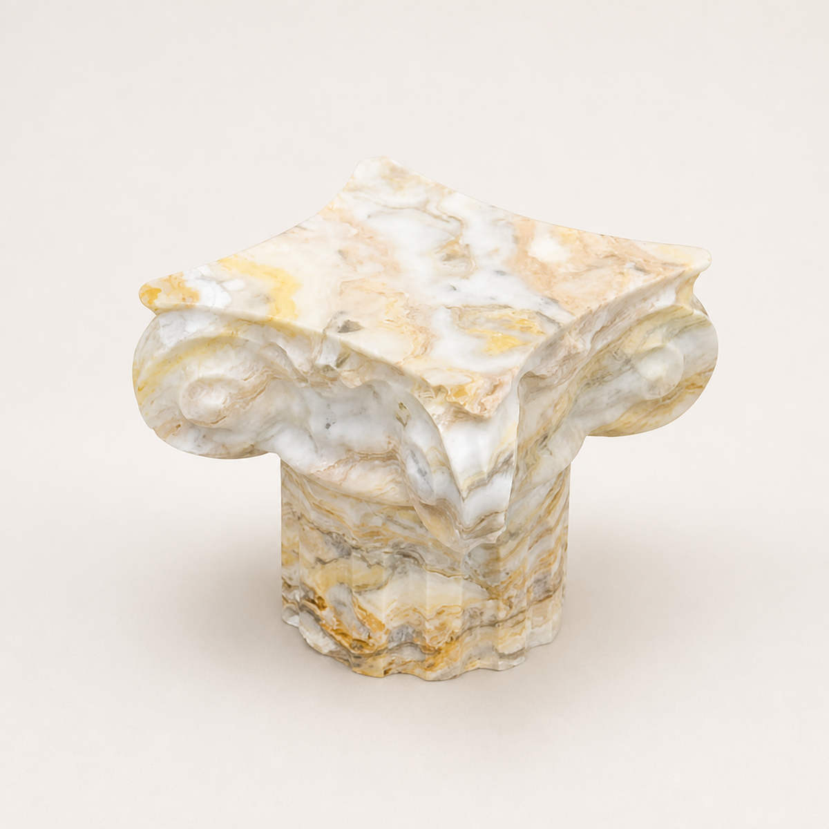 Resto Glow AI product image 2026-08-03 — clean background — Natural Marble Roman Column Sculpture