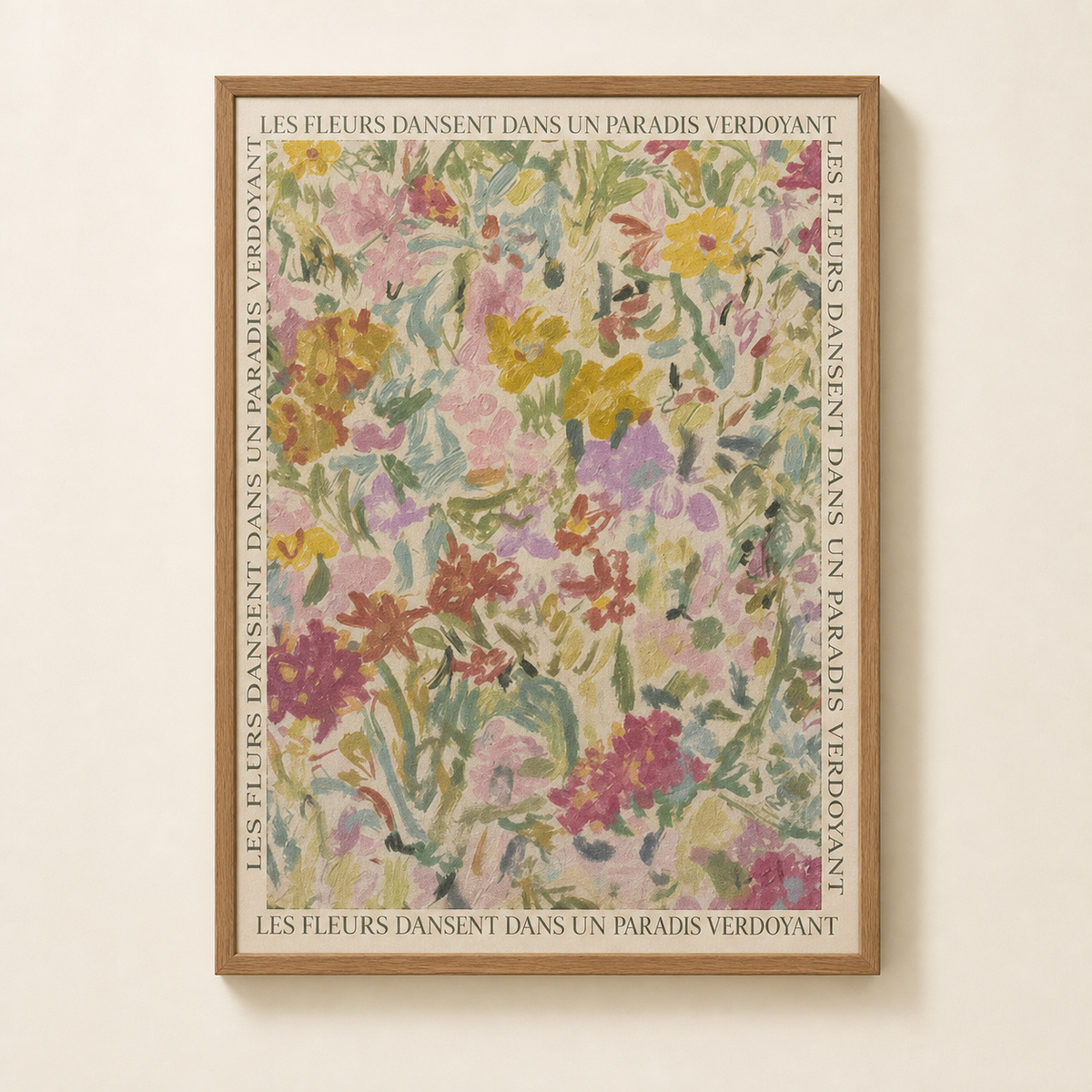 Resto Glow AI product image 2026-08-03 — clean background — Romantic Summer Flowers Restaurant Wall Art
