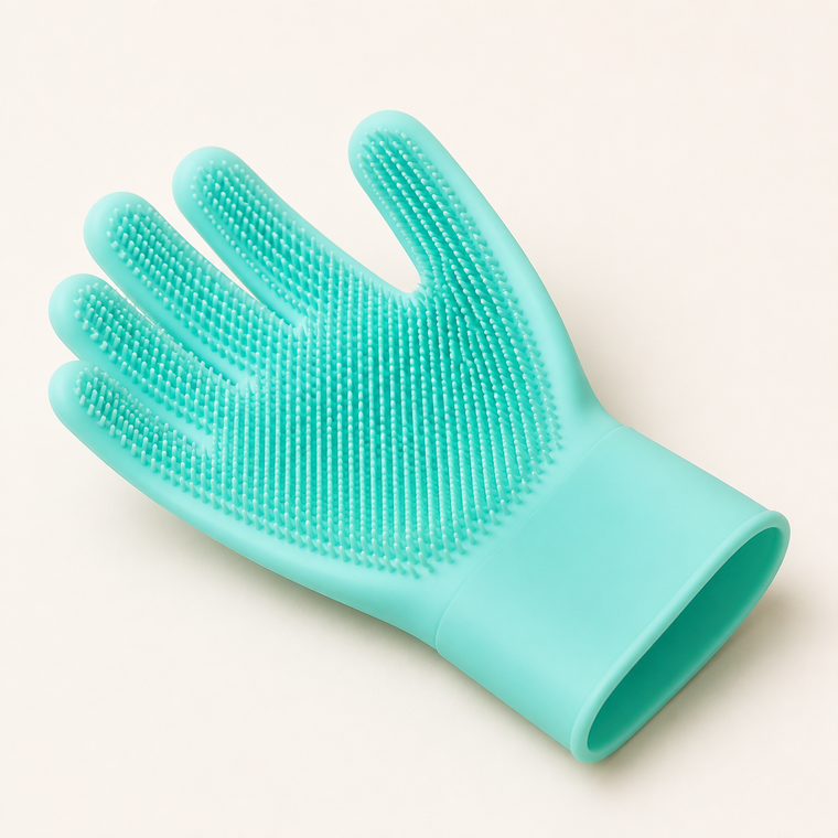 Resto Glow AI product image 2026-08-06 — clean background — Flexible Silicone Deshedding Glove for Cat Café Grooming Stations, Foster Rooms, and Daily Coat Care