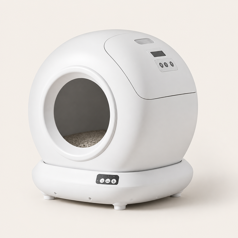 Resto Glow AI product image 2026-08-06 — clean background — 78-Liter Smart Self-Cleaning Litter Station for Cat Cafés, Multi-Cat Adoption Rooms, and Staff-Managed Hygiene Zones