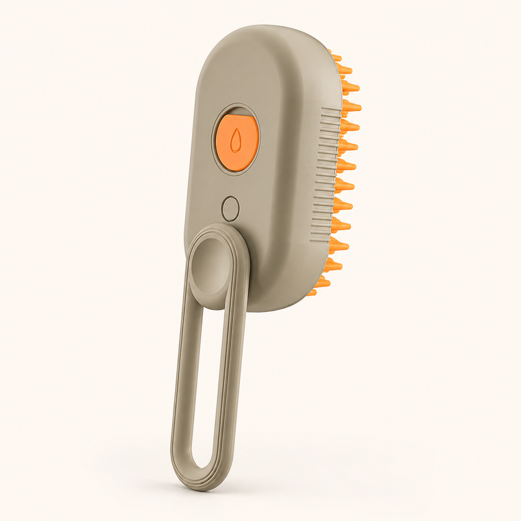 Resto Glow AI product image 2026-08-06 — clean background — Three-in-One Fine-Mist Grooming Brush for Cat Cafés, Foster Care Rooms, and Daily Shedding Control